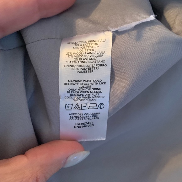 LOFT Grey and Coral Houndstooth Blazer EUC - Picture 5 of 7